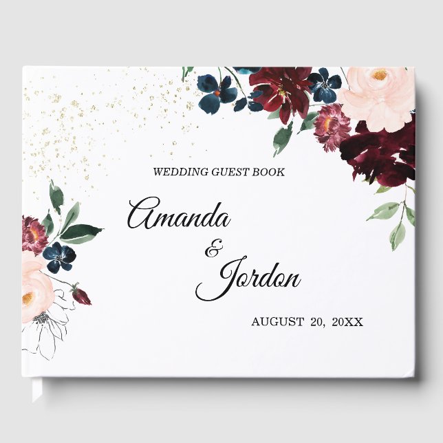 Summer Celebration Wedding Guest Book (Front)