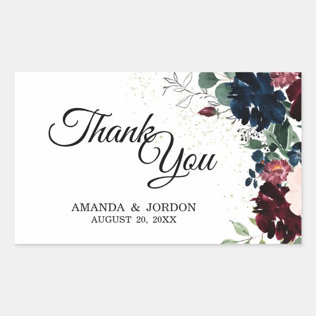 Summer Celebration Wedding Thank You Sticker (Front)