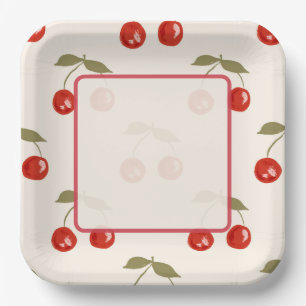 Summer Cherries Paper Plate