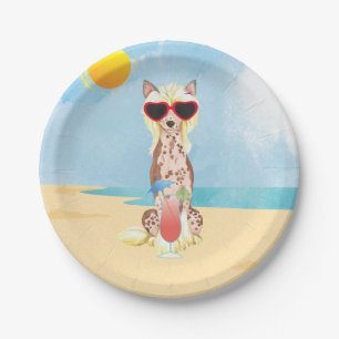 Summer Chinese Crested Paper Plate