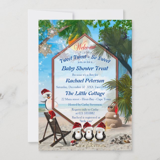 Summer Christmas Baby Shower Invitation (Front)