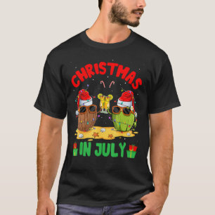 Summer Christmas in July Coconut Wearing Sunglass T-Shirt
