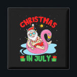 Summer Christmas In July - Tropical Santa Surfing  Magnet<br><div class="desc">Summer Christmas In July - Tropical Santa Surfing Hawaiian 4</div>