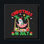 Summer Christmas In July - Tropical Santa Surfing  Magnet<br><div class="desc">Summer Christmas In July - Tropical Santa Surfing Hawaiian 2</div>