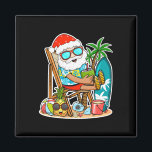 Summer Christmas In July - Tropical Santa Surfing  Magnet<br><div class="desc">Summer Christmas In July - Tropical Santa Surfing Hawaiian</div>