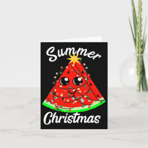 Summer Christmas In July Watermelon Fruit Tree Tro Card