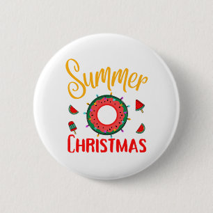 Summer Christmas July 2 Inch Round Button