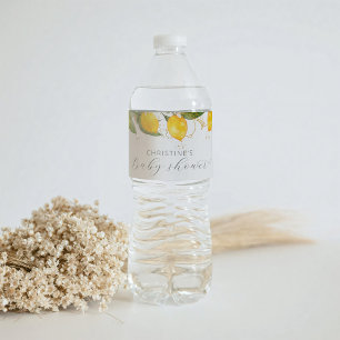 Summer Citrus Lemon Baby Shower  Water Bottle Label