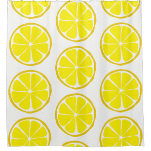 Summer Citrus Lemon Shower Curtain