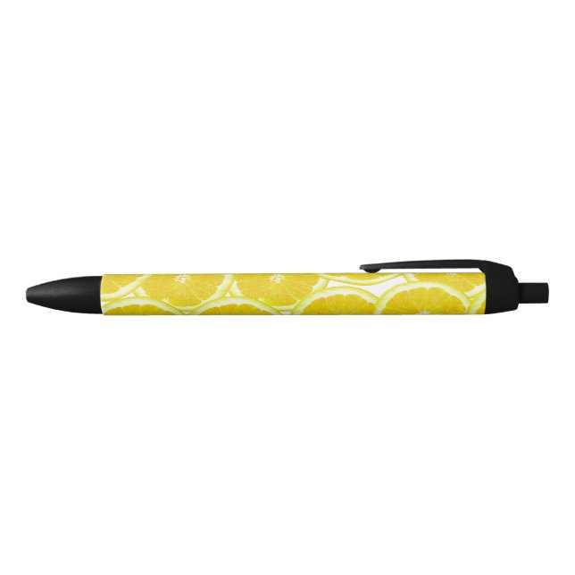 Summer Citrus Lemon Slices Black Ink Pen (Top)