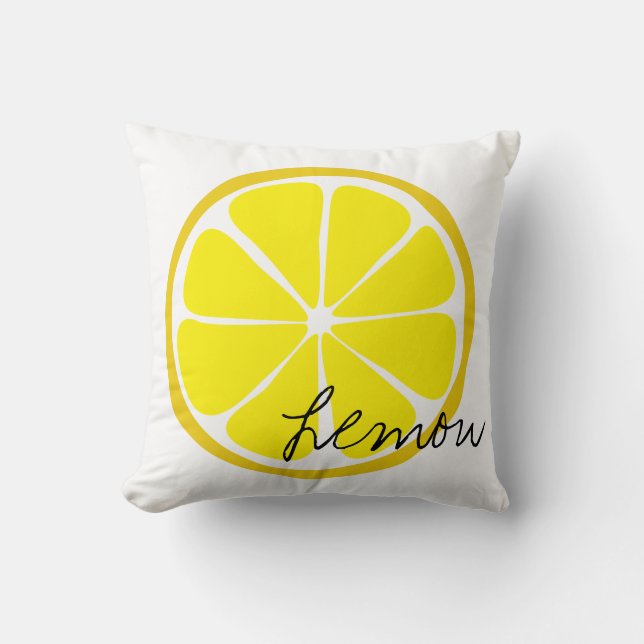 Summer Citrus Lemon Throw Pillow (Front)