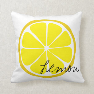 Summer Citrus Lemon Throw Pillow