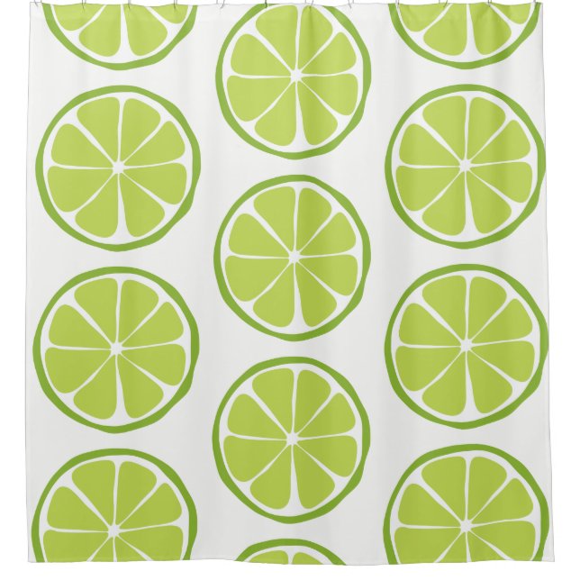 Summer Citrus Lime Shower Curtain (Front)