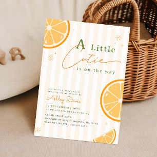Summer Citrus Little Cutie Orange Baby Shower Invitation