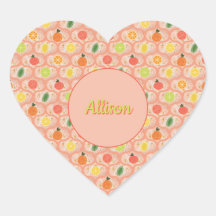 Summer Citrus Ogee Pattern Personal Sticker