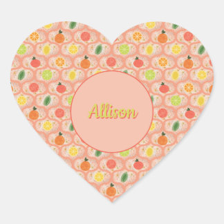 Summer Citrus Ogee Pattern Personal Sticker