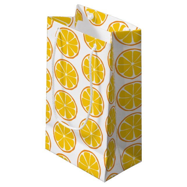 Summer Citrus Orange Gift Bag - SM/MED/WINE (Front Angled)