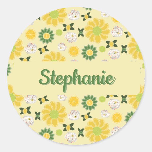 Summer Citrus Personalized Sticker  (Front)