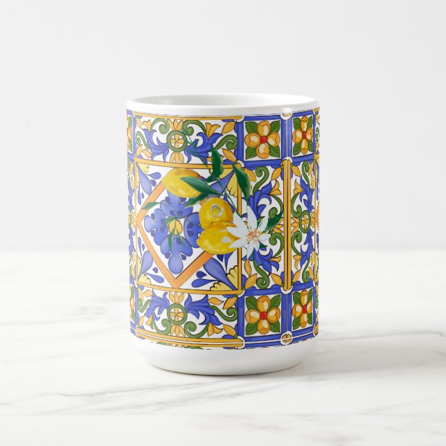 Summer,citrus,Sicilian,Mediterranean style,lemon,m Coffee Mug (Center)