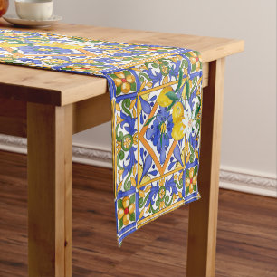 Summer,citrus,Sicilian,Mediterranean style,lemon,m Short Table Runner