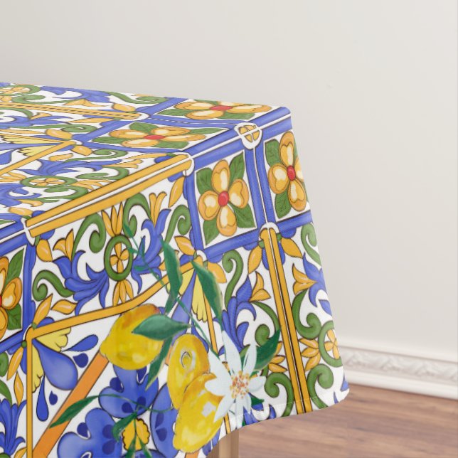 Summer,citrus,Sicilian,Mediterranean style,lemon,m Tablecloth (In Situ)