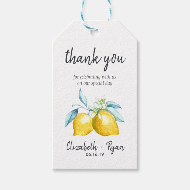 Summer Citrus Thank You Gift Tags (Front)