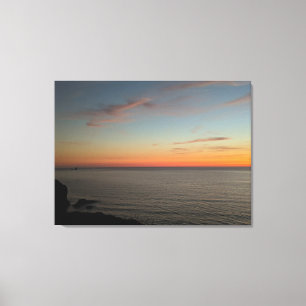 Summer cliff sunset on Droskyn Point Perranporth Canvas Print