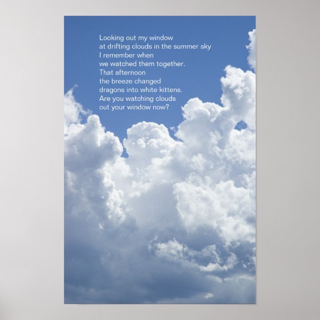 Summer Clouds Poem Poster (Front)