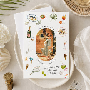 Summer Club Watercolor   Personalized Photo Save The Date