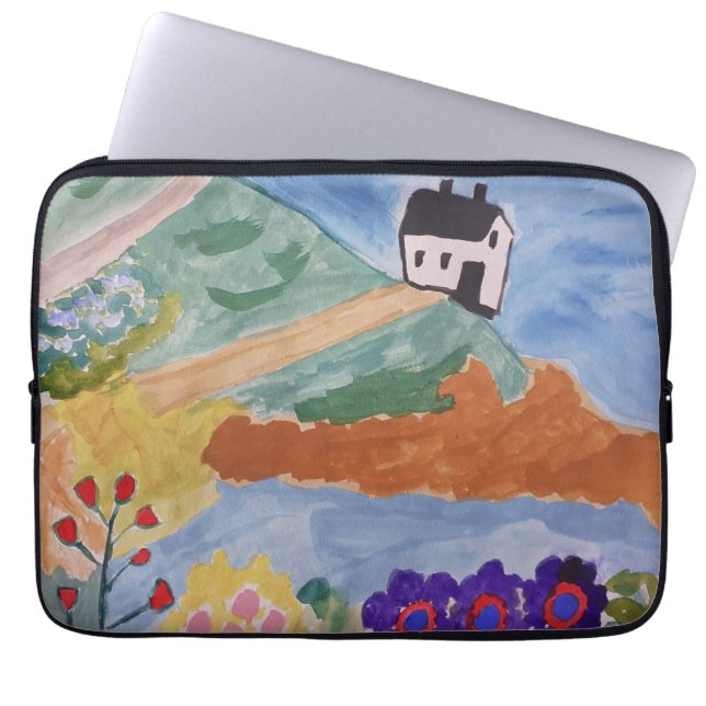 Summer Coast & Flowers Laptop Sleeve (Front)