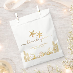Summer Coastal Starfish Baby Shower Thank You Favour Bag