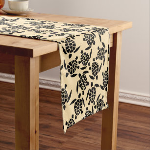 Summer coastal style repeating turtle pattern short table runner