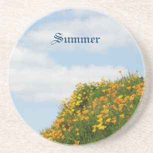 Summer Coasters sandstone Blue Sky White Clouds