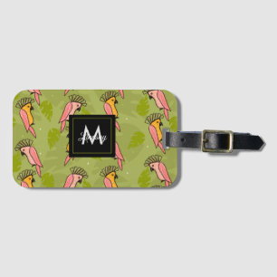 Summer Cockatoo Birds Monstera Greenery Luggage Tag