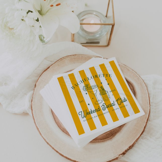 Summer Cocktail Club | Bachelorette Napkin (Creator Uploaded)