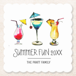 Summer Cocktail custom Paper Coaster