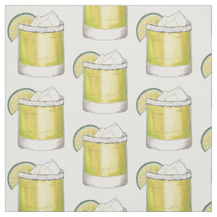 Summer Cocktail Margarita Lime Mixed Drink Fiesta Fabric