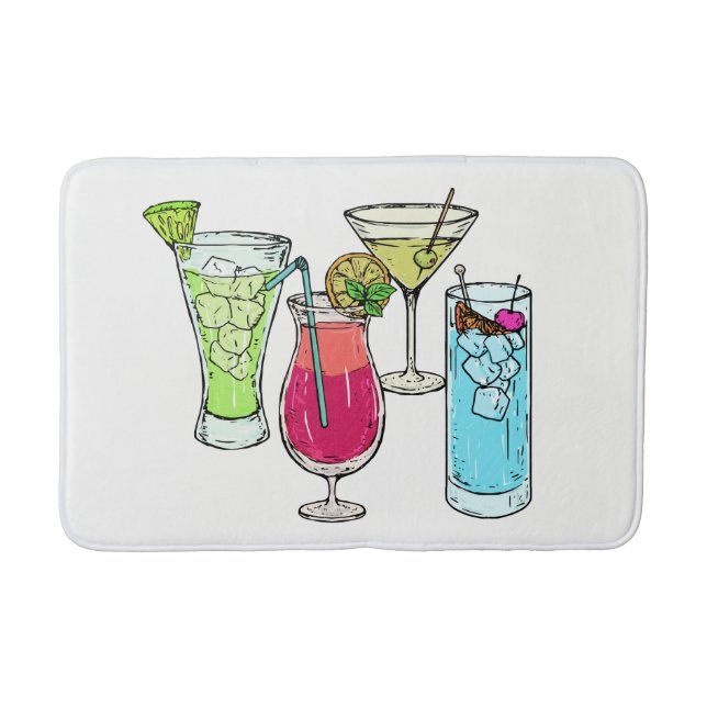 Summer Cocktails bath mats (Front)