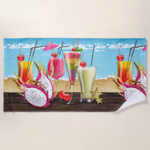 Summer Cocktails Beach Towel