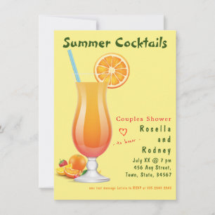 Summer Cocktails Couples Shower Invitation