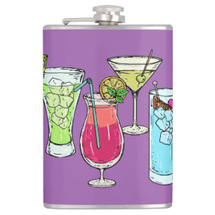 Summer Cocktails custom name flask