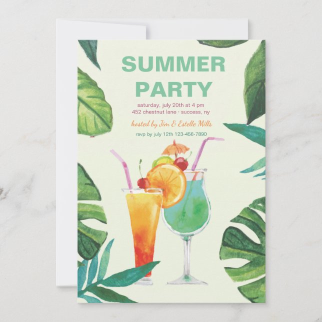 Summer Cocktails Invitation (Front)