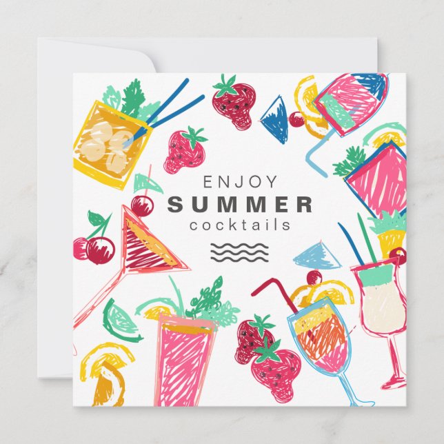 Summer Cocktails Invitations (Front)