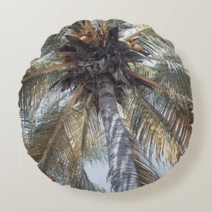 Summer Coconut Chill Palm 1 Round Pillow