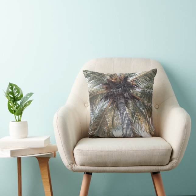 Summer Coconut Chill Palm 1 Throw Pillow (Chair)
