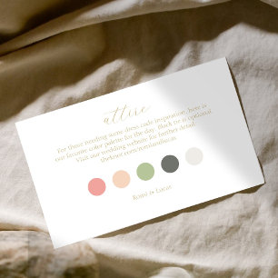Summer Color Dot Wedding Attire Dress Code  Enclosure Card
