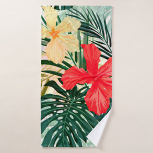 Summer colorful hawaiian seamless pattern with tro bath towel