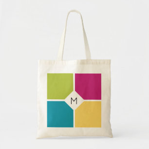SUMMER COLORS Quadrants MONOGRAM Tote Bag