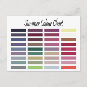 Summer Colour Chart Postcard