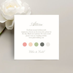 Summer Colour Dot Wedding Attire Dress Code Enclosure Card